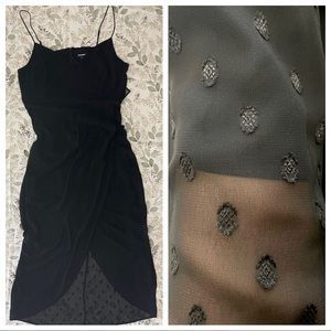 Express High-low Dress with Dot Sheer Overlay